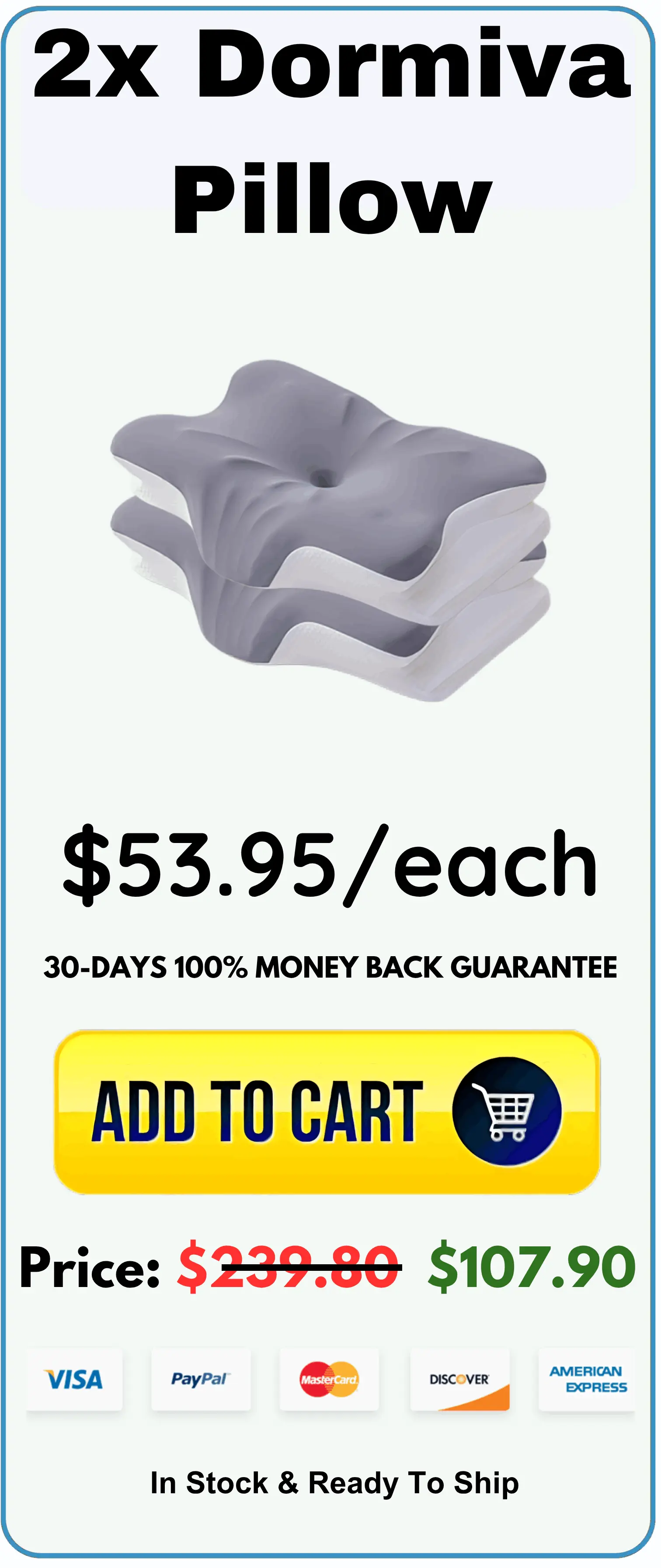 Dormiva Pillow offer package price